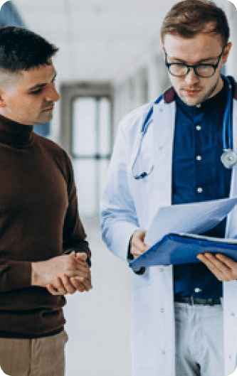 Doctor with patient