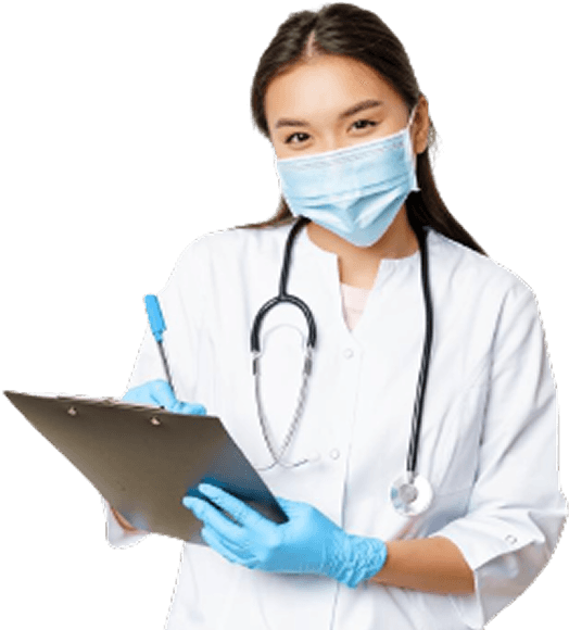 Female doctor writing prescription